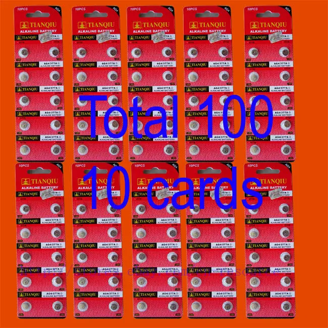 100 шт. щелочные батареи AG4 LR626 377 SR626SW TIANQIU|377 sr626sw|ag4 lr626tianqiu batteries |