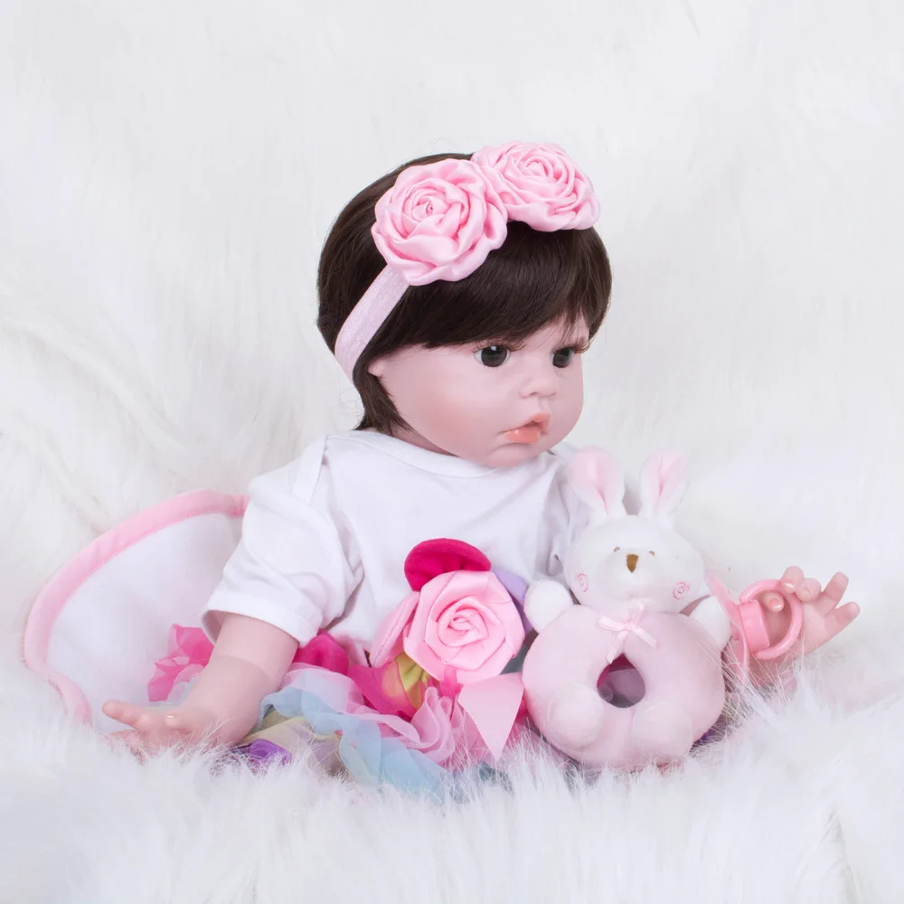 22 &quotДевочка Кукла reborn ткань тело babie с бутылочка соской Bebe живой bonecas подарок