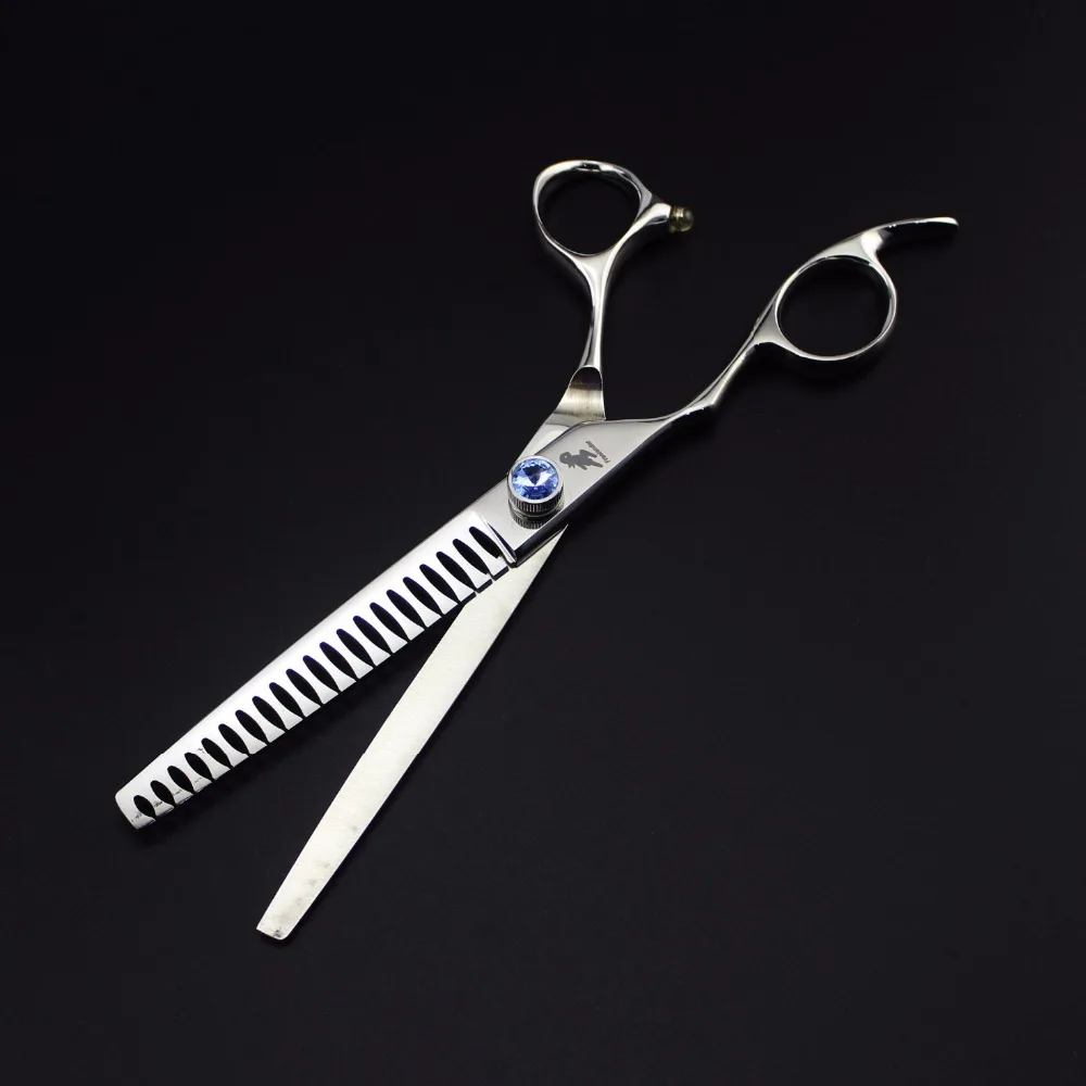 

7.0 inch high-grade gem left hand 4 piece set pet grooming scissors left hand scissors pet hair care tool set send row comb