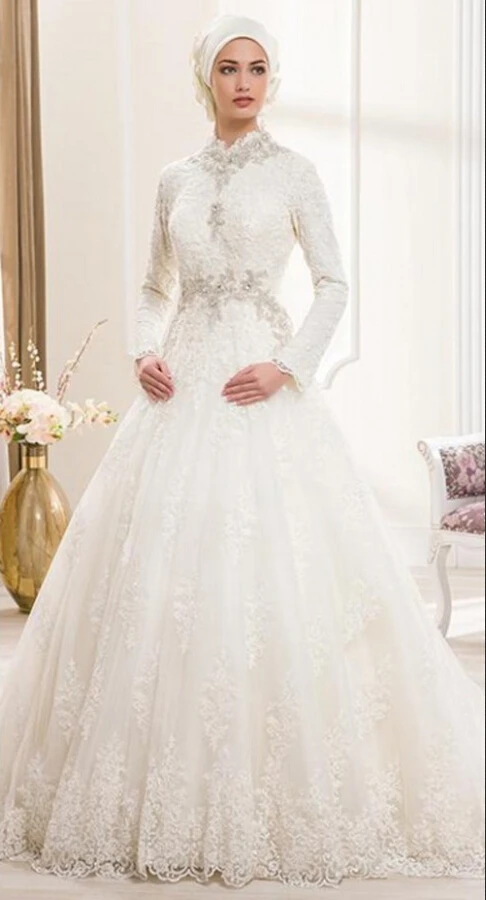 Новинка 2019 хит продаж онлайн-Доставка в Дубае кружевные мусульманские свадебные