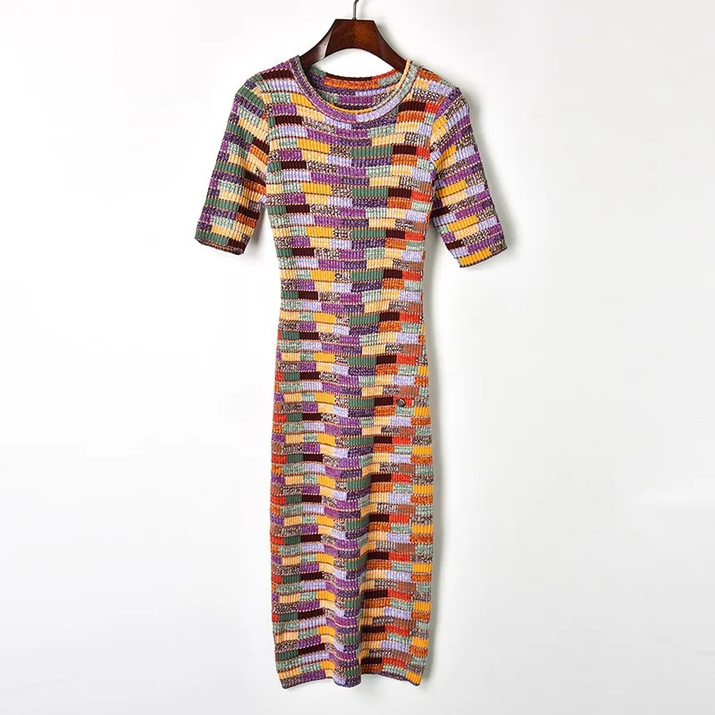 Женское трикотажное платье свитер повседневное облегающее Хлопковое в