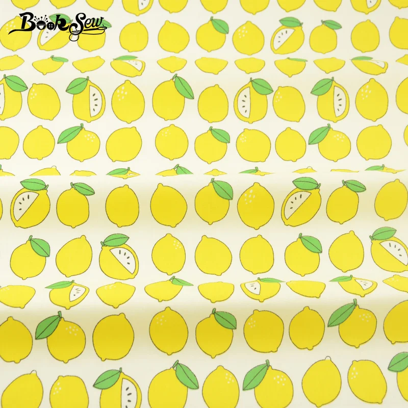 Booksew желтый лимонный дизайн 100% хлопок саржа текстильная ткань измеритель