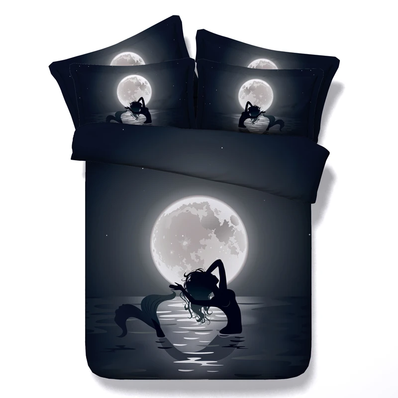 Дизайнерское постельное белье с русалкой и рыбкой 3d пододеяльник для девочек