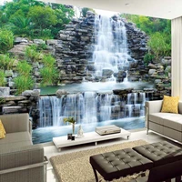 custom 3d photo wallpaper waterfalls rockery nature landscape mural wall cloth living room tv sofa background wall covering 3 d