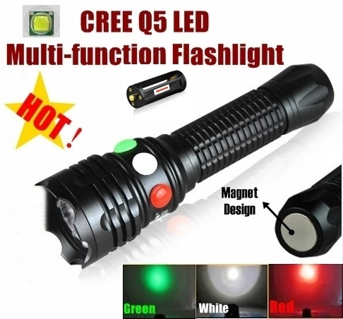 XH 99 CREE Q5 светодиодный сигнальный свет зеленый белый красный фонарик Фонарь Яркий
