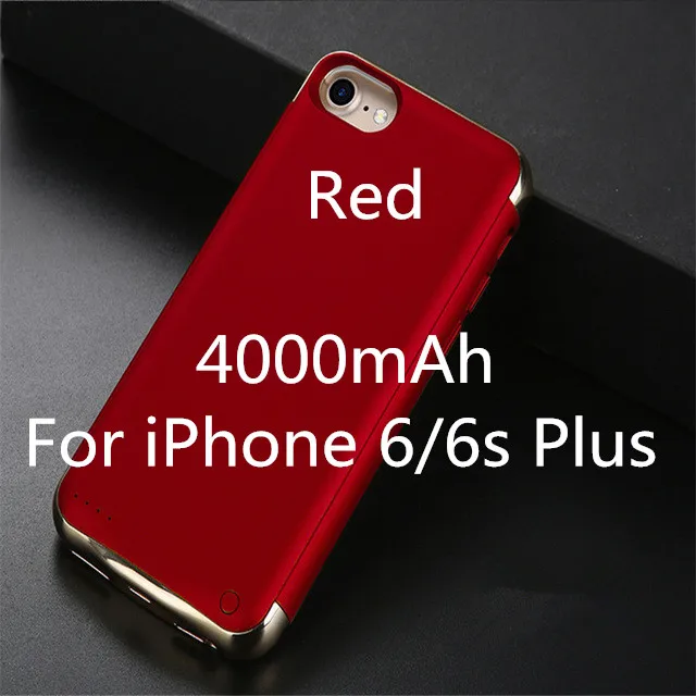 Мощность банка чехол для iPhone 6/6s/iPhone 7 Plus/8 Расширенный телефон Батарея Мощность чехол для iPhone 6 Plus/6s/7/8 Plus Портативный Батарея Зарядное устройство Чехол - Цвет: Red For 6 6s Plus