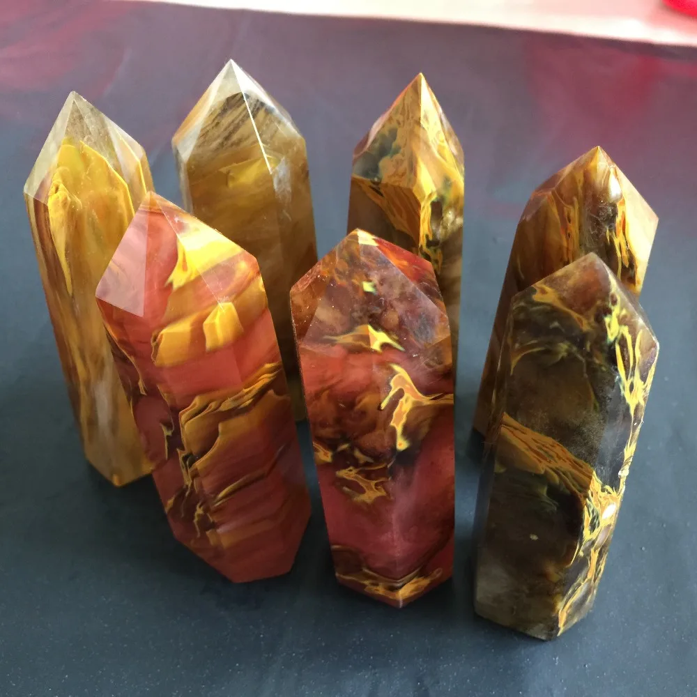 7 шт много плавления красочный кварц для лечения КРИСТАЛЛ ТОЧКА оптовая цена