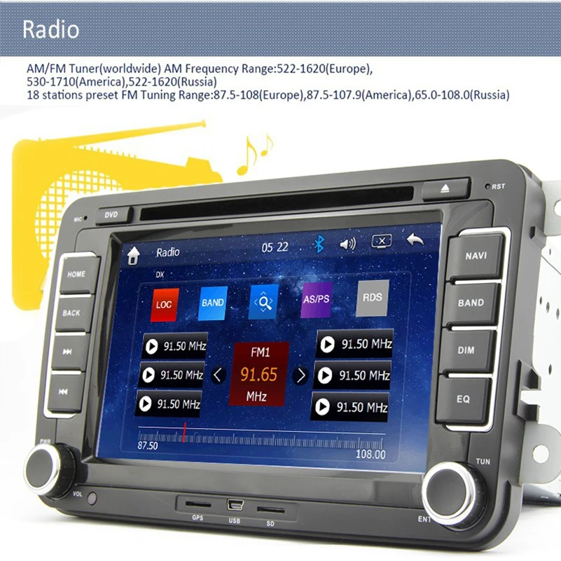 Koop 2 Din 7 Inch Auto DVD Speler Voor VW/Passat/POLO/GOLF/Skoda/Seat/ Leon Met Radio Video Bluetooth GPS Navigatie IPOD FM RDS