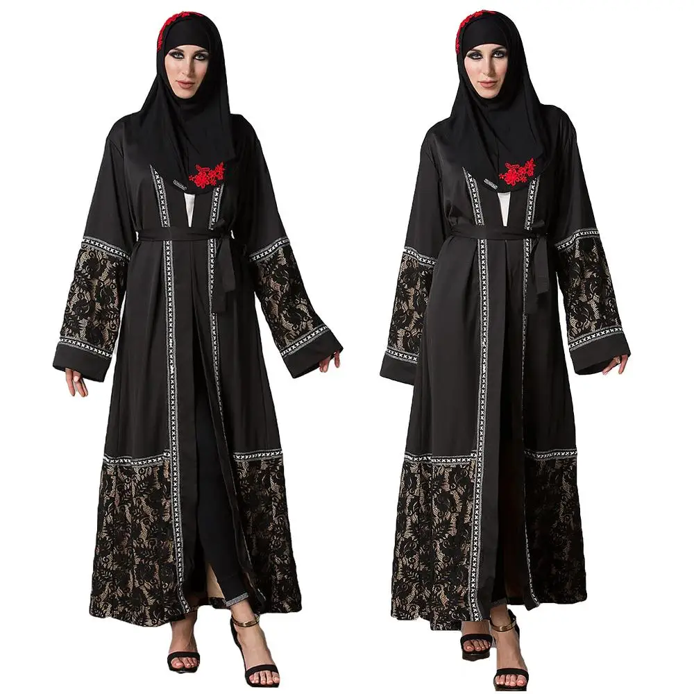 Abaya Дубайский мусульманский женский кимоно кафтан открытый передний кардиган