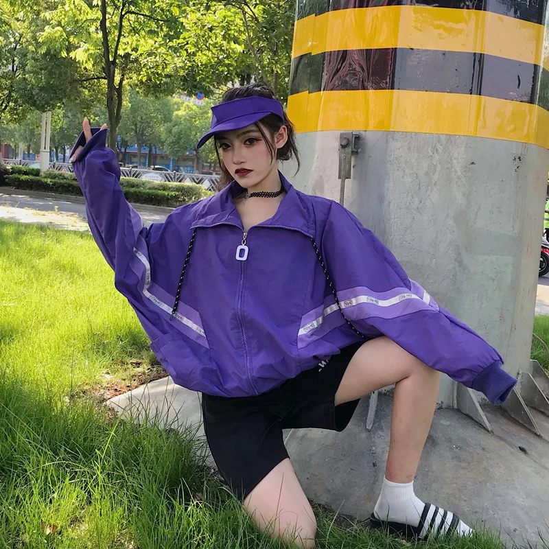 Куртки женские повседневные свободные Солнцезащитная Одежда Harajuku BF бейсбольная форма трендовая Женская Корейская куртка Ulzzang с карманами шикарная