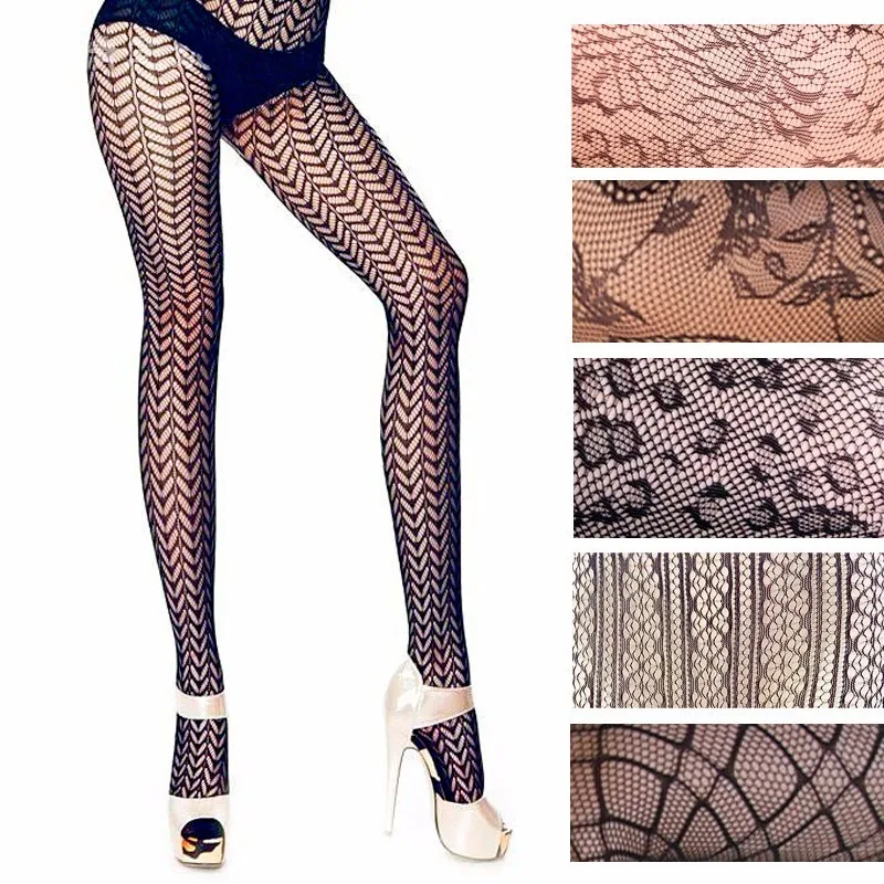 Женские нейлоновые колготки SW116 прозрачные в сетку большого размера|collant femme|fishnet