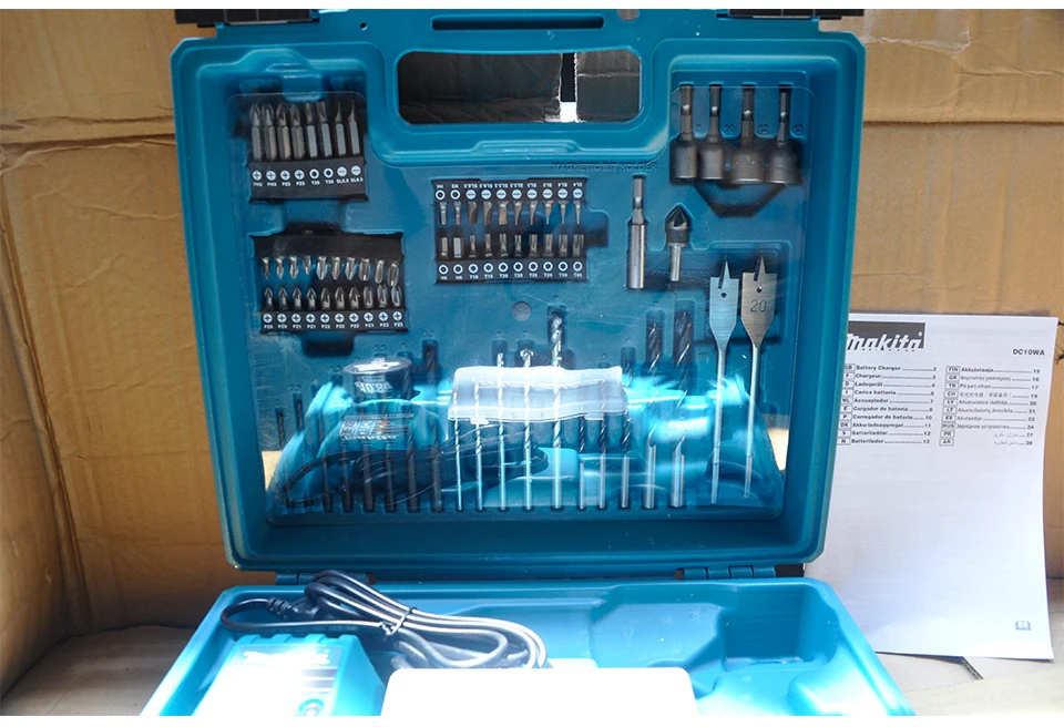Япония Makita HP330DWE зарядки Ударная дрель литиевая батарея ручная дрель электрическая отвертка 6000-22500ipm 400-1500 об/мин 24/12N. М