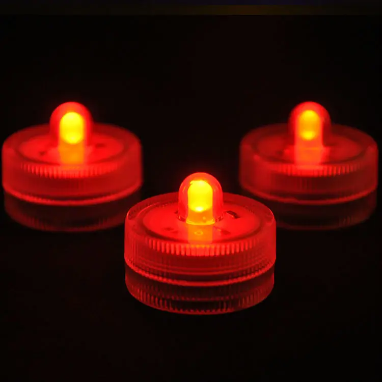 Super bright single LED Submersible candle tea light Waterproof Underwater Floral Light for Wedding/Valentine xmas Party- RED