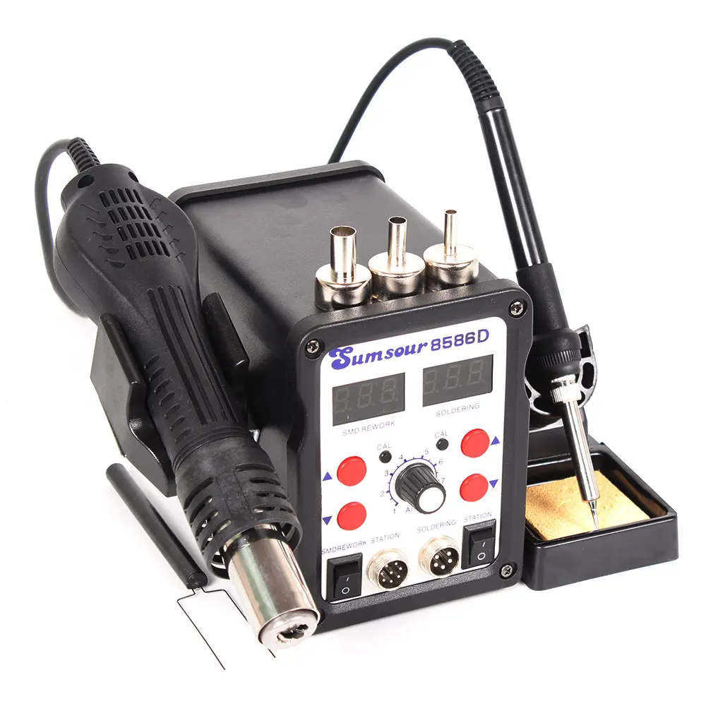 8586D 750 Вт Цифровой 2 в 1 SMD BGA паяльная станция горячий воздух воздуходувка Тепловая пушка паяльник сварочный ремонт