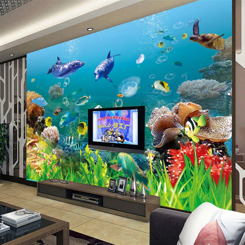 Заказ росписи обои для стен подводный мир детская Спальня Гостиная обоями