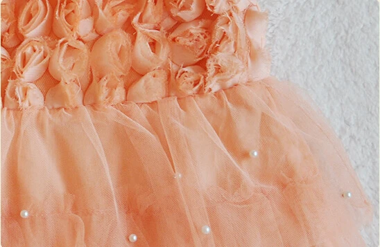 little baby girls dress customes kids clothes toddler children clothing beads Flowers vestidos roupas infantil meninas infantis | Мать и