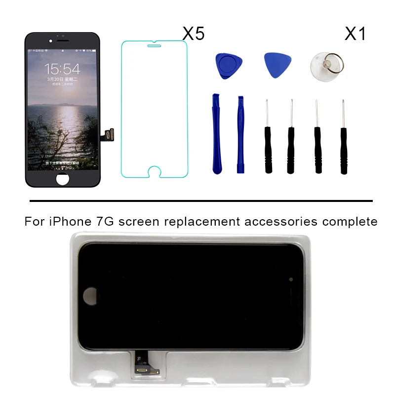 10 шт./лот AUO AAA + LCD для iphone 7 Дисплей сенсорный экран дигитайзер Замена полная
