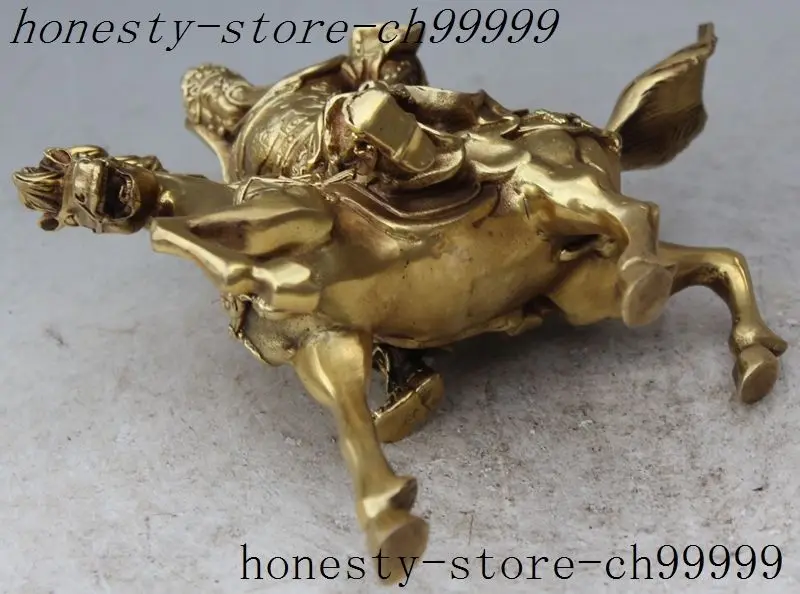 9 &quotКитайский народный миф латунь солдат общие Гуань Гун Юй статуя Верховая