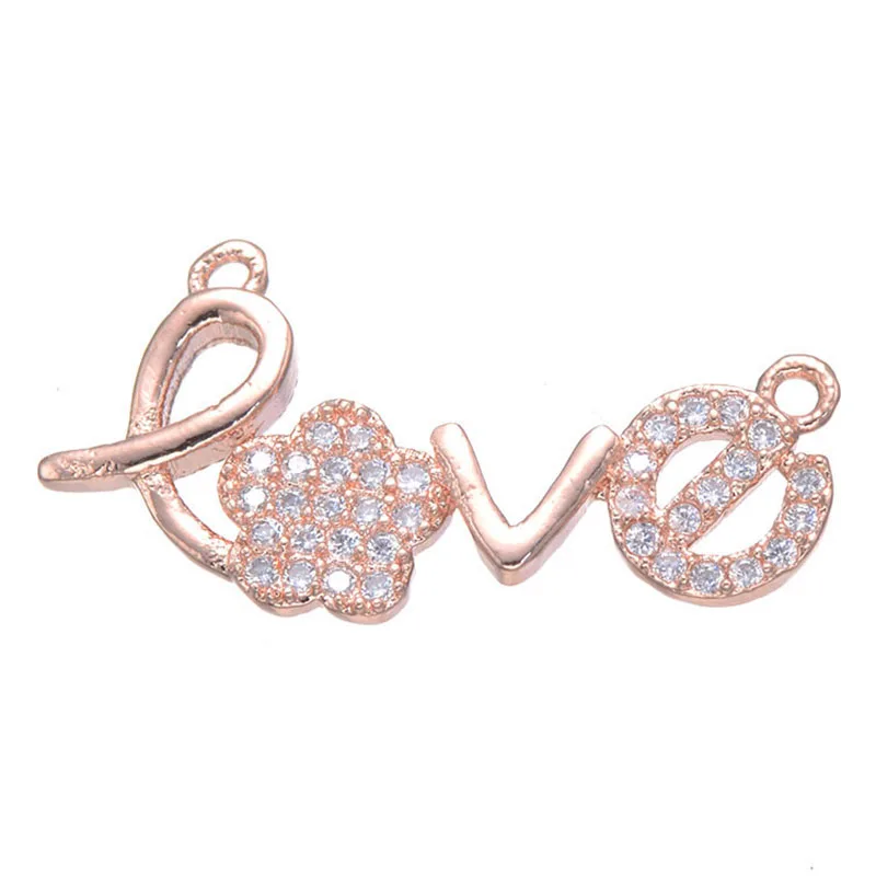 5 шт. ювелирные изделия розовое золото любовь буквы Подвески для браслета