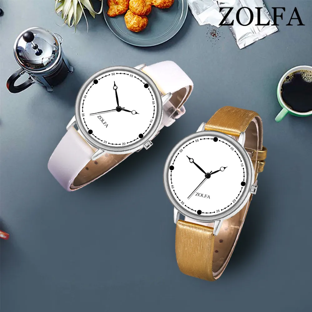 Женские кварцевые часы с кожаным ремешком синие со стеклом простой стиль подарок