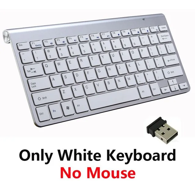 Only White Keyboard 2,4 г клавиатура и мышь комбо набор Беспроводная мультимедийная клавиатура и мышь набор для ноутбука ПК ноутбук Mac планшет офисные принадлежности - Цвет: Only White Keyboard