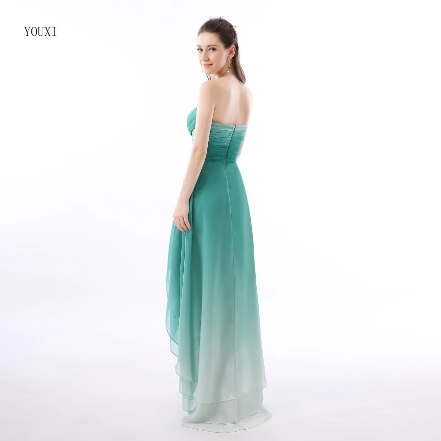 Женское шифоновое платье темно зеленое длинное подружки невесты 2019|prom dresses 2016|low