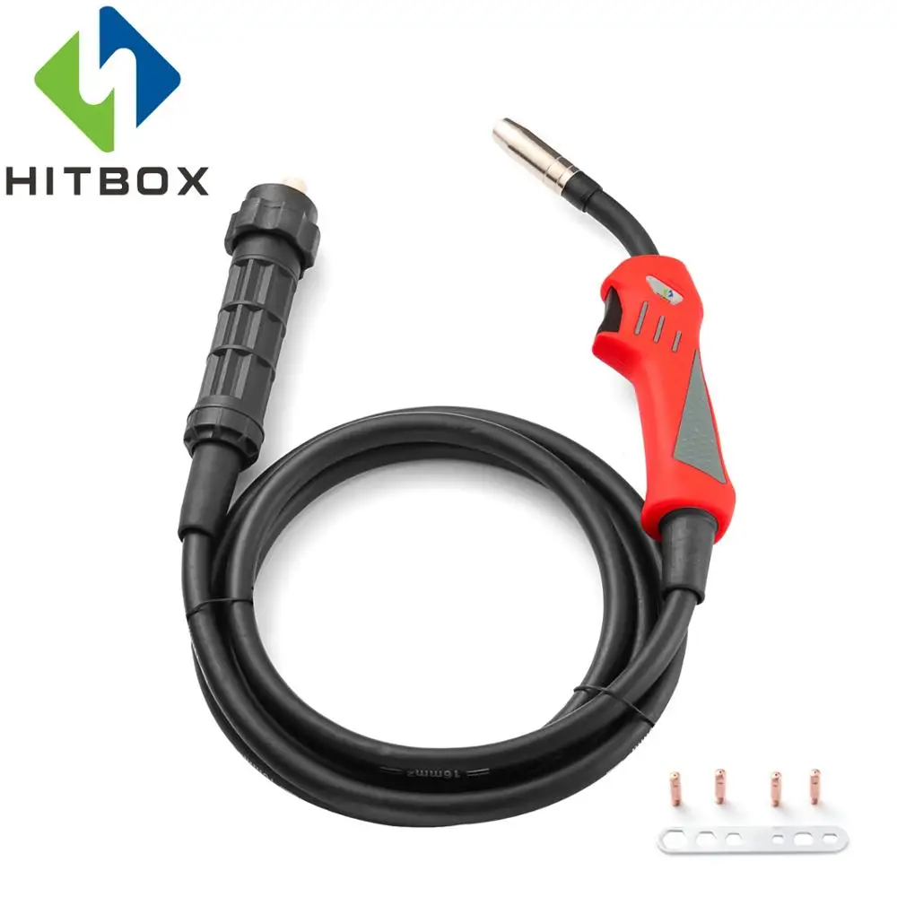 HITBOX Binzel Тип сварочный фонарь пистолет CO2 MB 24KD сварочный пистолет фонарь Евро разъем 3 м кабель для MIG MAG сварки