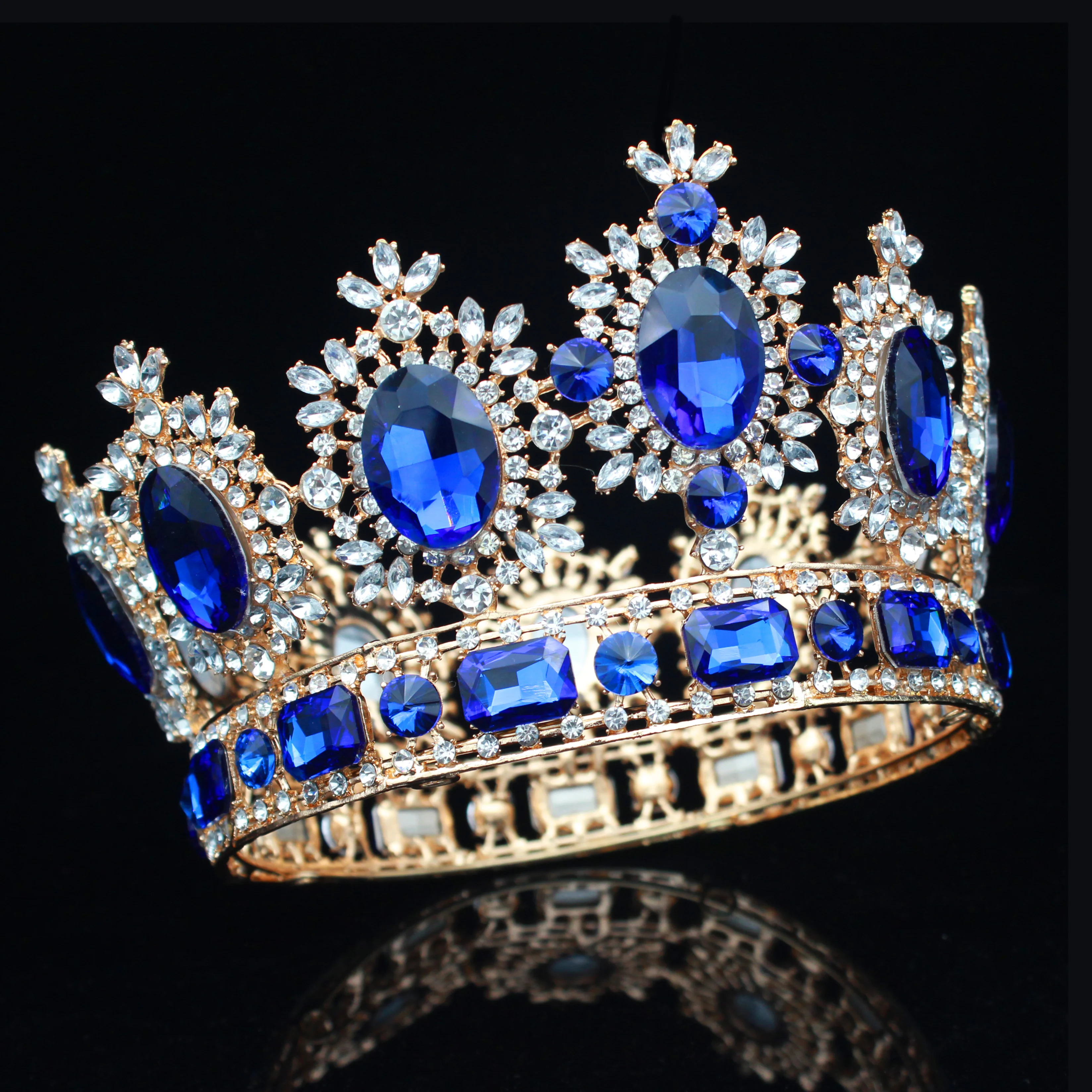 Диадема с кристаллами в стиле барокко свадебная тиара Корона невесты женский