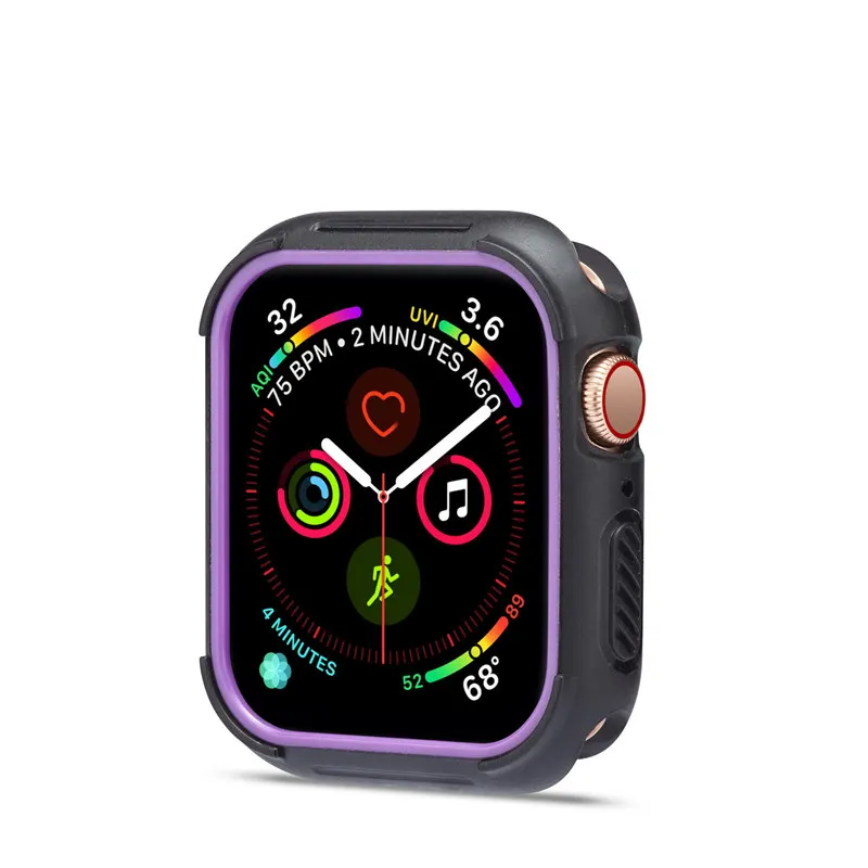 Спортивный силиконовый ремешок с чехлом чехол для apple watch series 5 4 3 2 1 Мягкие Ремешки