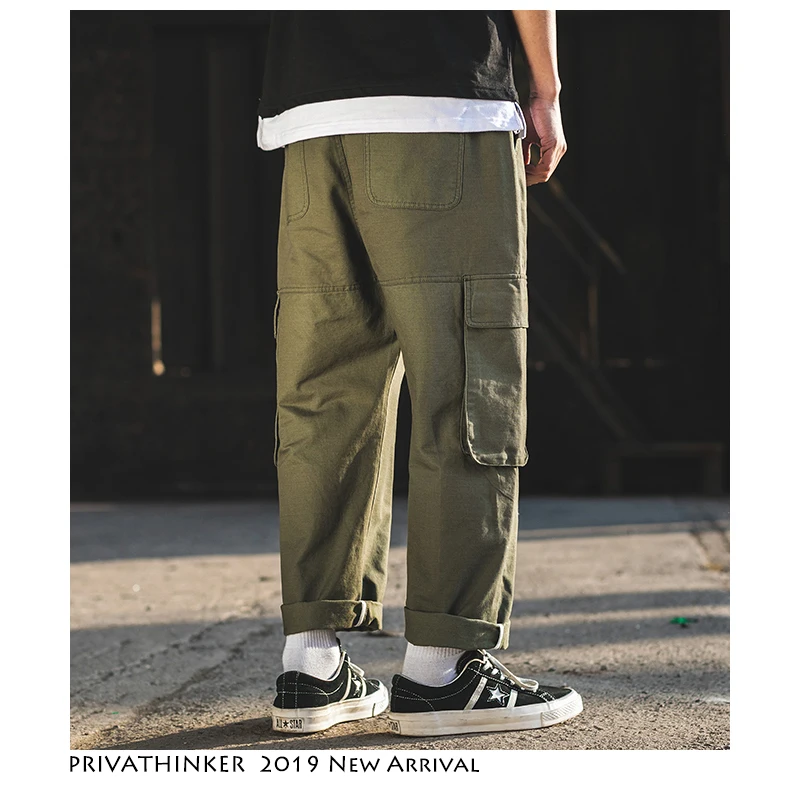 Мужские брюки-карго Privathinker прямые в стиле хип-хоп Японская уличная одежда с