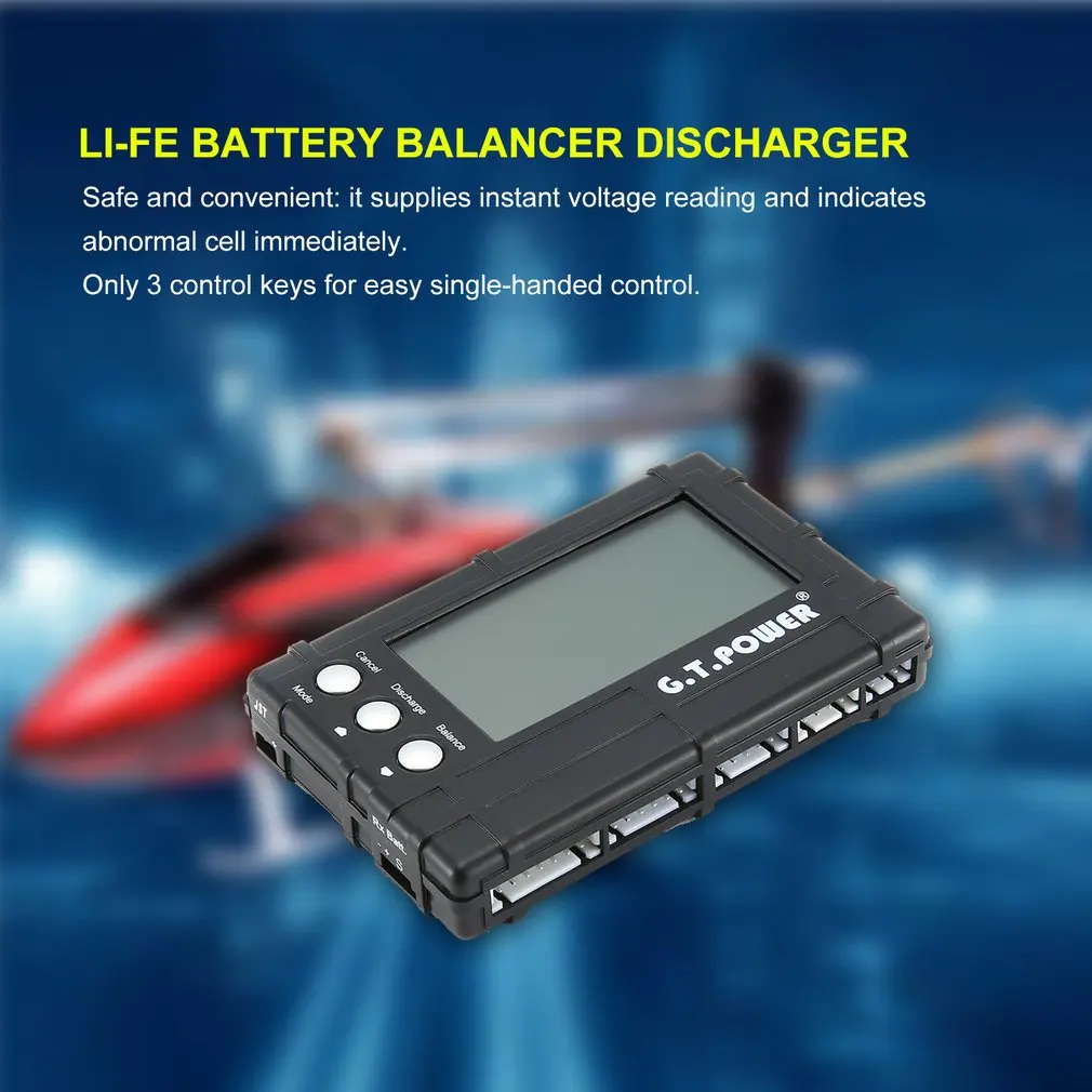 GT. POWER 3 в 1 RC 2 6S lcd LiPolymer/Li Fe балансир батареи разрядник баланс измеритель