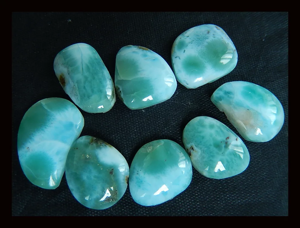 Распродажа комплект из 8 натуральных кабошонов Larimar 20x13x4 мм 15x11x5 12 4 г модные
