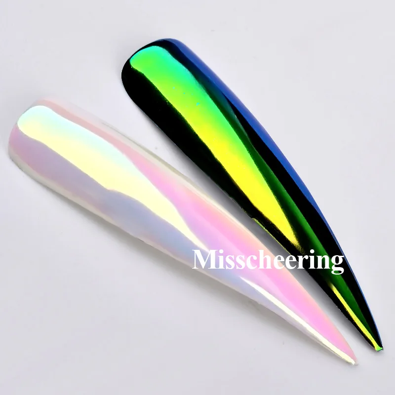 Неоновый блеск Единорог волшебный зеркальный ногтевой порошок 0 2 г ультра тонкий