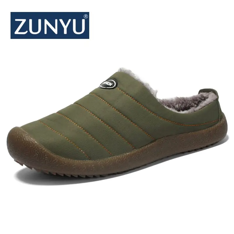 ZUNYU/Новая зимняя мужская обувь плюшевые мужские тапочки флисовые теплые домашние