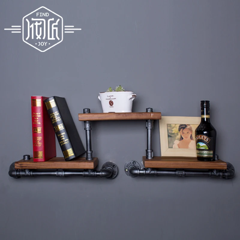 American do the Old Industrial Pipe Racks Wrought Iron Shelves Wooden Clapboard Wall Specials Price-FJ-ZN1D-009A0 |