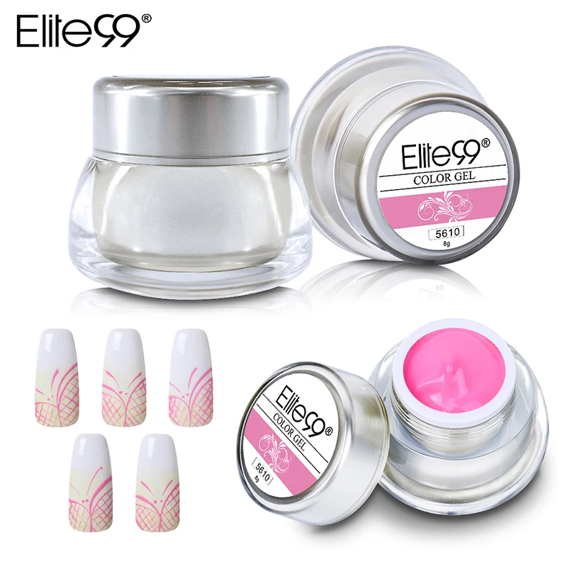 PINK Elite99 3D краска для маникюра DIY рисунок для рисования 8 мл чудесный Перманентный впитывающийся гель для ногтей 1 шт - Цвет: PINK