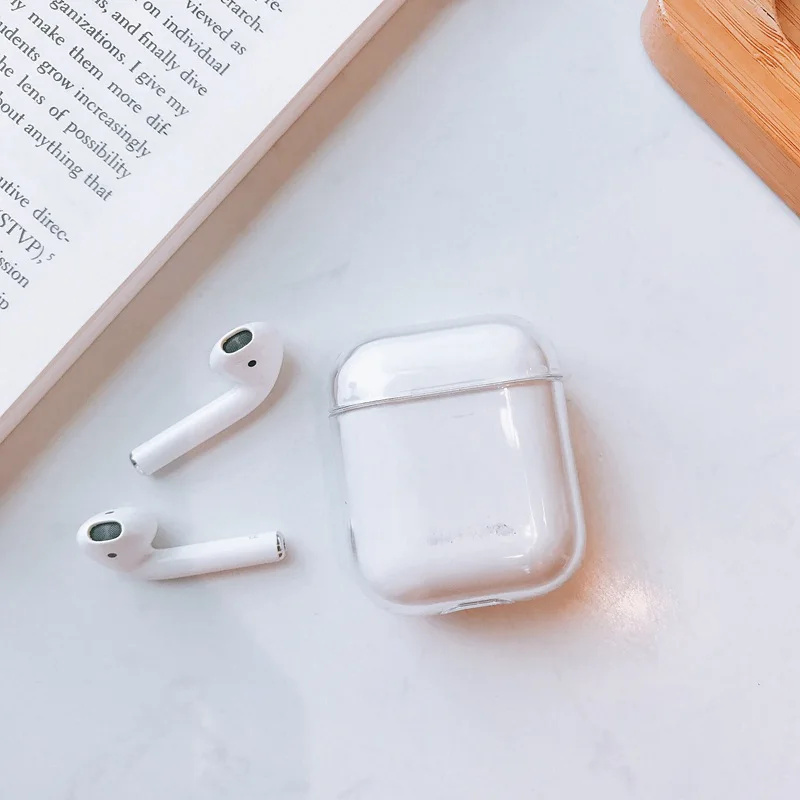 Полный прозрачный мягкий ТПУ чехол для наушников Airpods тонкий прозрачный жесткий PC защитный чехол для наушников для Airpods 2 зарядная коробка