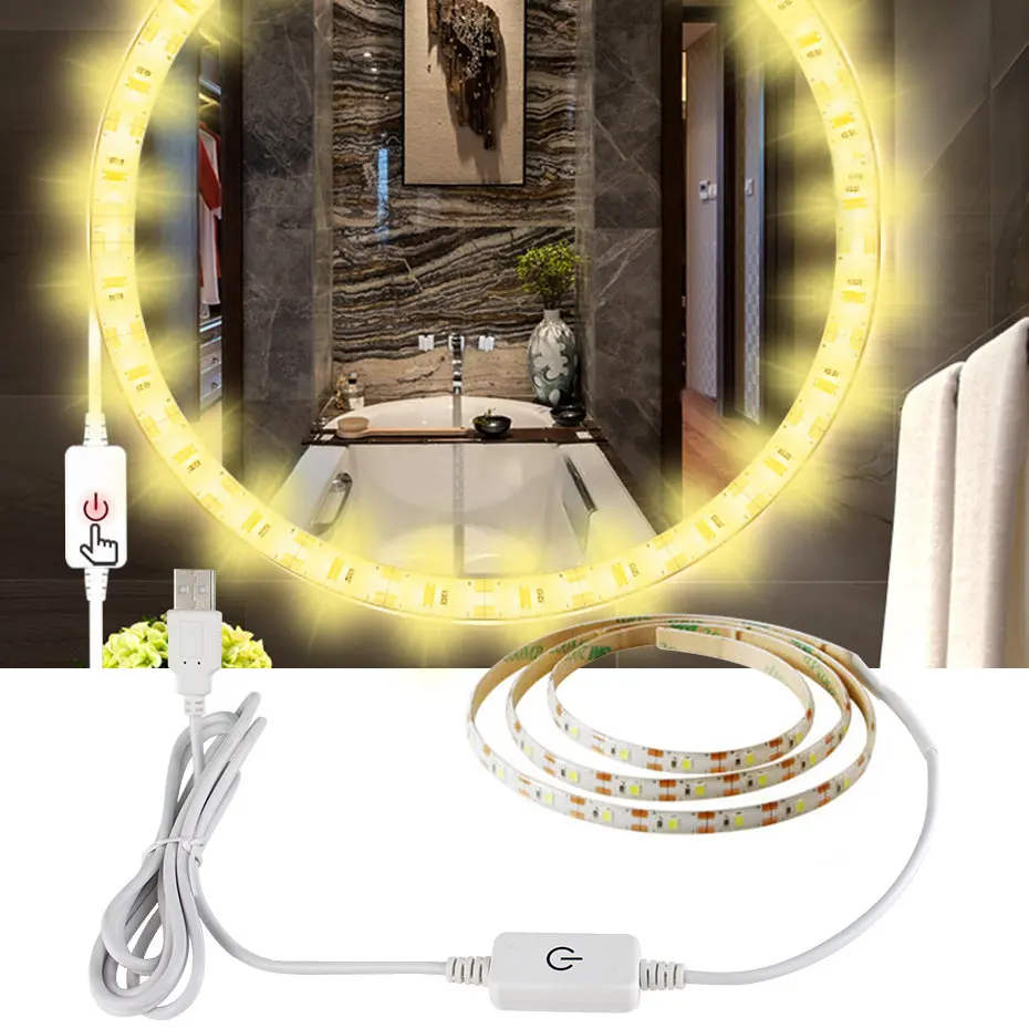 

Fashion USB Touch Dimmable LED Strip Light Waterproof 0.5/1/2/3/4/5M Adjustable LED Strip Tape for TV Bedroom Bathroom Decor