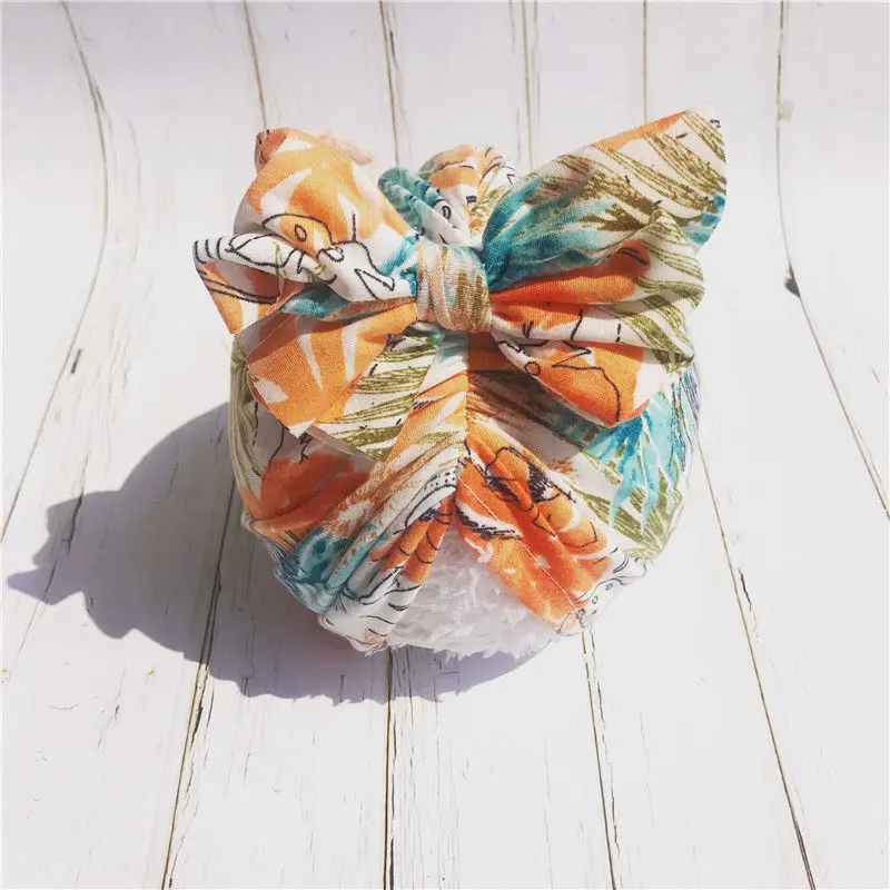 Шляпа Тюрбан с принтом в виде цветов детский топ бантом тюрбан эластичная Кепка