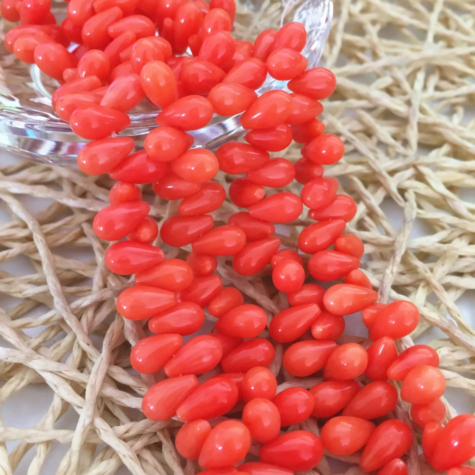 Reddish orange coral 5*10mm horizontal hole rice barrel shape free shipping wholesale price women diy loose beads 15inch B659 | Украшения и