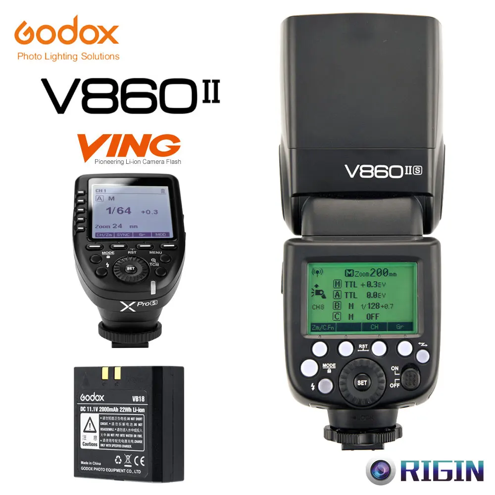Godox V860II S GN60 HSS 1/8000s Выкл камера Вспышка Speedlite 2 4G Беспроводная X система с литиевой