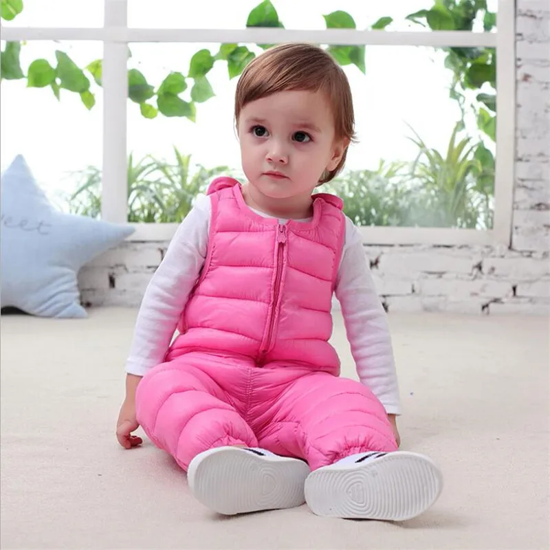 LILIGIRL/Зимний комбинезон для маленьких девочек с хлопковой подкладкой и штанами на