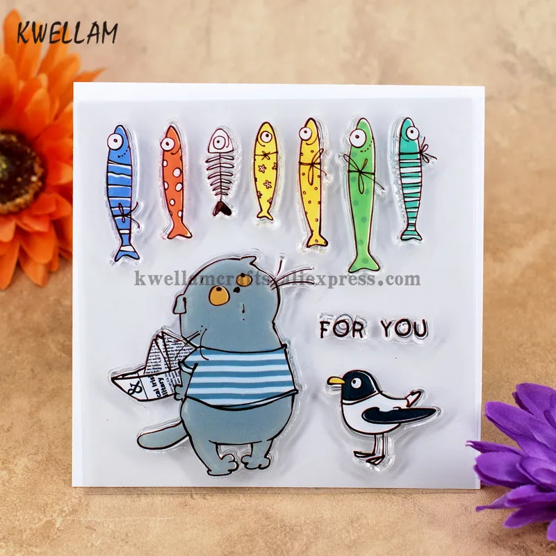 Для вас кошка птица рыба Скрапбукинг Сделай Сам фото карты учетная запись