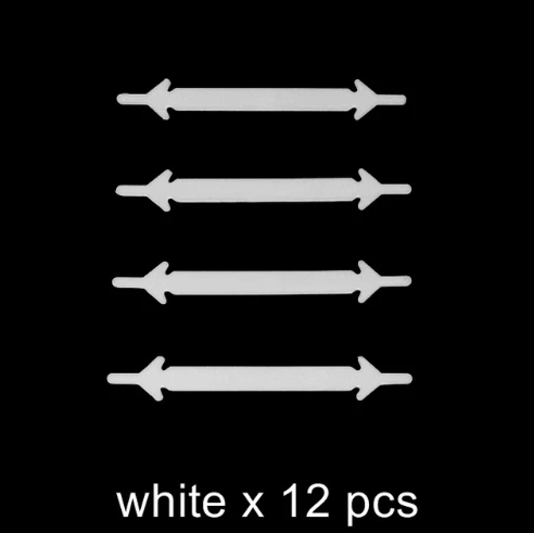 B-white-12pcs 16 шт./лот и 12 шт./лот аксессуары для обуви Новинка шнурки для обуви унисекс эластичные силиконовые шнурки резиновый шнурок N067 - Цвет: B-white-12pcs