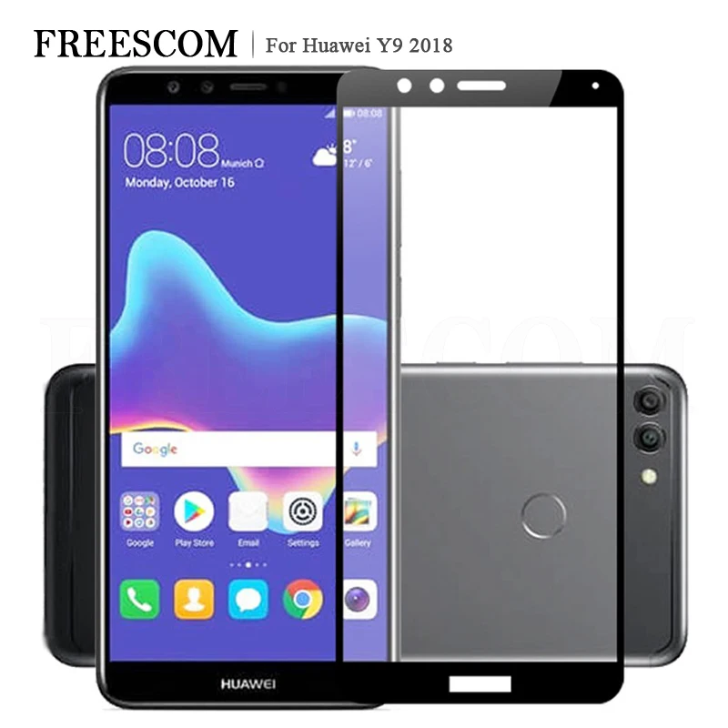 3D закаленное стекло для Huawei Y9 2018 полное покрытие 9H защитная пленка