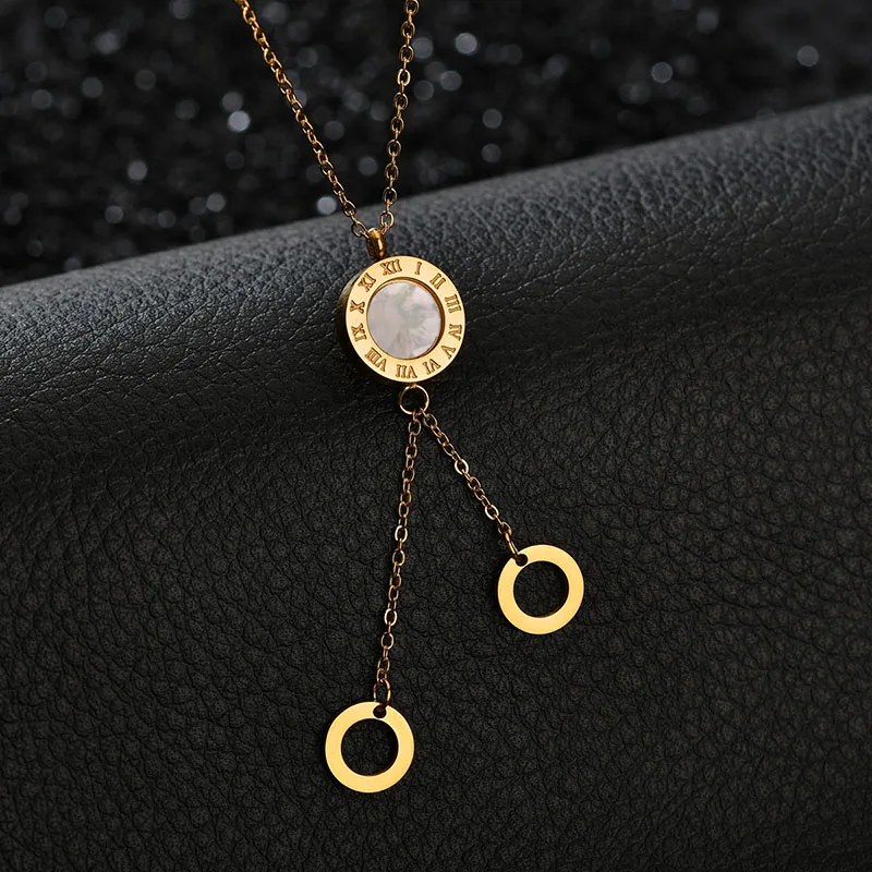 ELSEMODE женское модное ожерелье чокер из нержавеющей стали с римскими