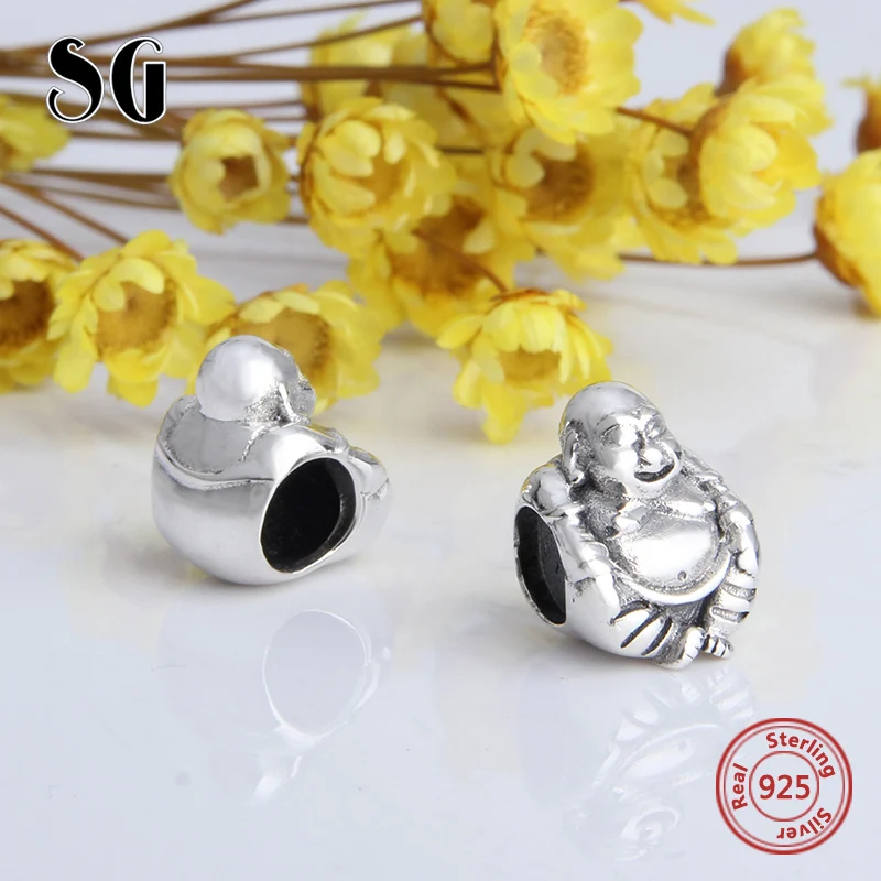 SG pandora diy бусины ремесло 925 серебряный цвет талисманы Будда подходит Аутентичные pandora талисманы Браслет Модные ювелирные изделия