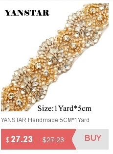YANSTAR 2 шт. Strass Hotf ручной работы Свадебная Роза для рукоделия золотые хрустальные аппликации со стразами патч для свадебного платья пояс аксессуар YS853
