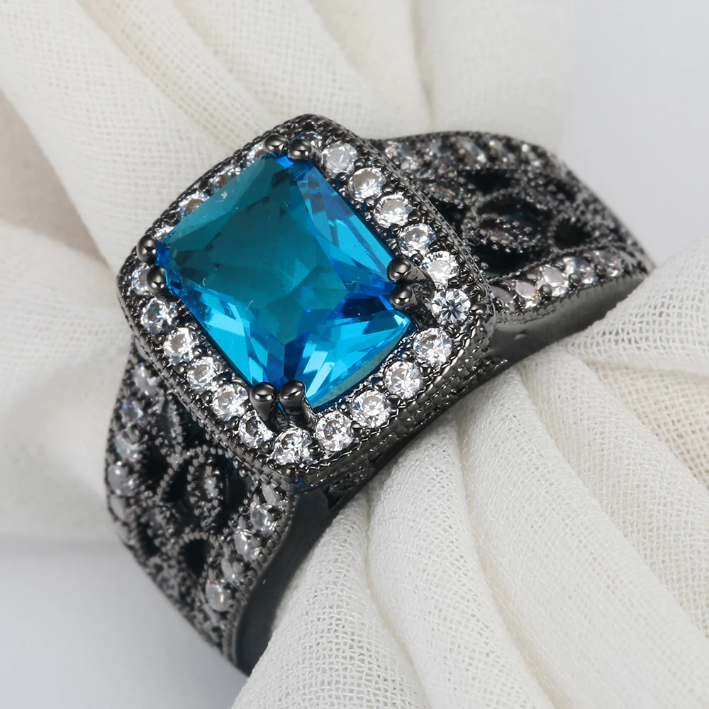 Полые черные кольца для женщин цветок ВИНТАЖНАЯ фотография цена от