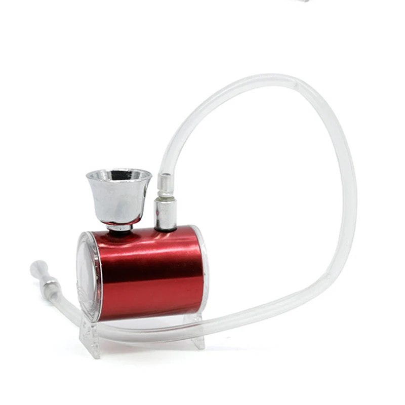 Filtration Hookah Silicone Hose Aluminum Shisha Pipe Alloy Smoke Pot and Plastic Bottle Portable Travel Small |